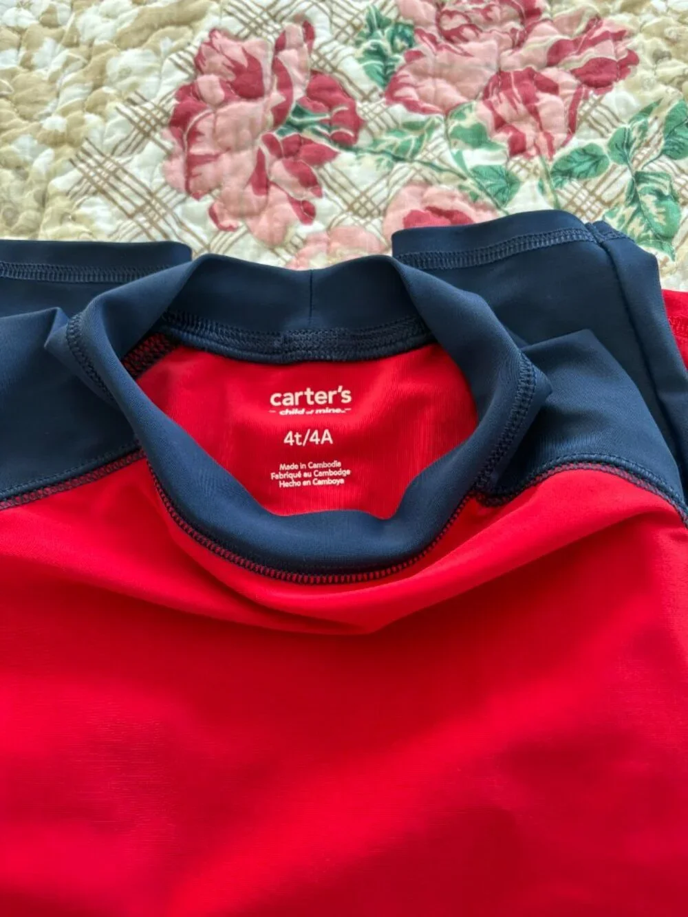 Carter's Child of Mine Baby and Toddler Boy Rash Guard Swimsuit Set & Armbands